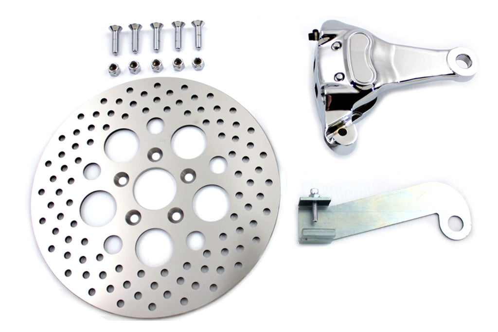 Chrome Rear 4 Piston Caliper and 11-1/2 Disc Kit