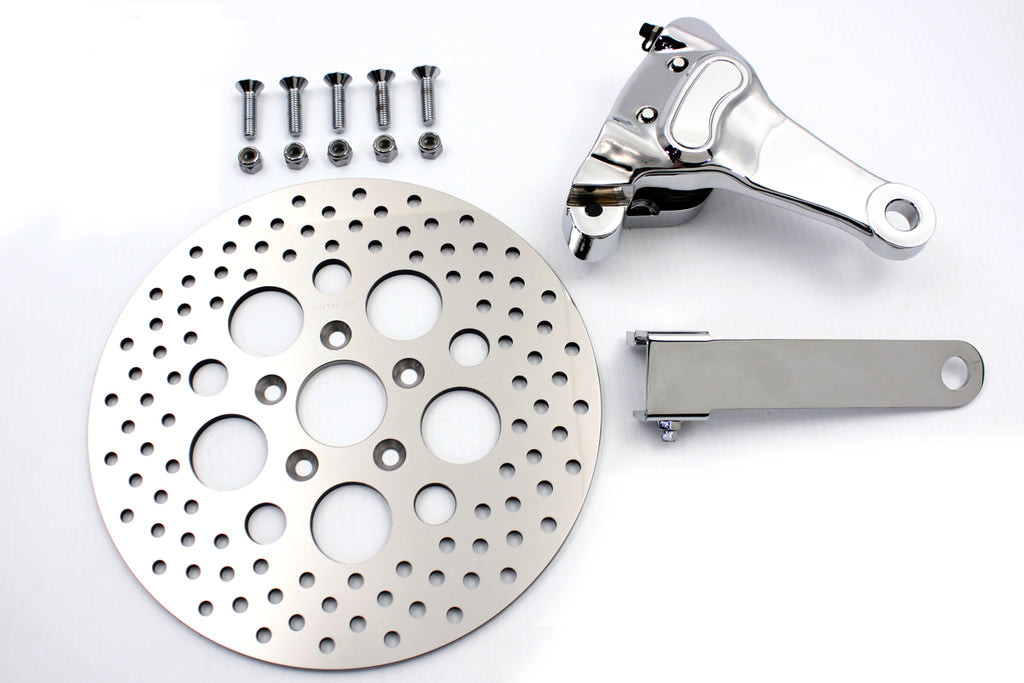 Chrome Rear 4 Piston Caliper and 11-1/2 Disc Kit