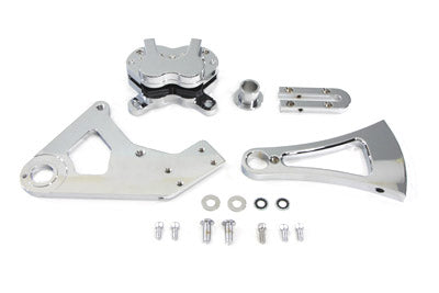 Chrome Rear 4 Piston Caliper and Bracket Kit