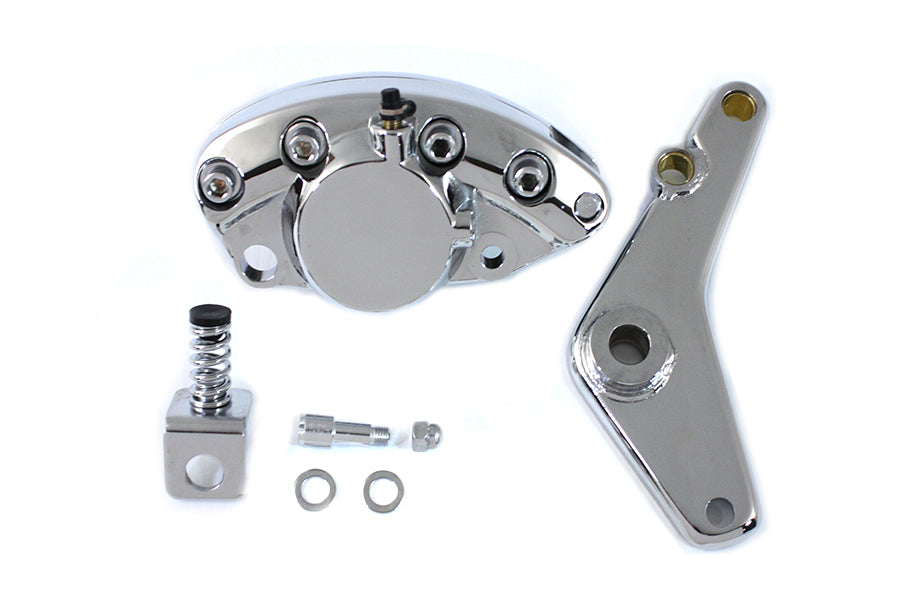 Chrome 1-Piston Rear Banana Caliper with Bracket