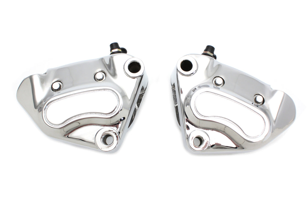 Chrome Front 4 Piston Caliper Set