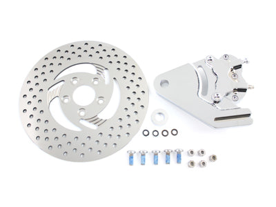 Chrome Rear 4 Piston Caliper and 11-1/2 Disc Kit