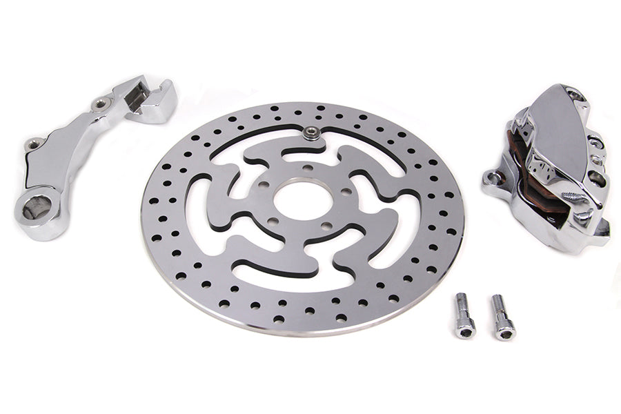 Chrome Rear 4 Piston Caliper and 11-1/2 Disc Kit