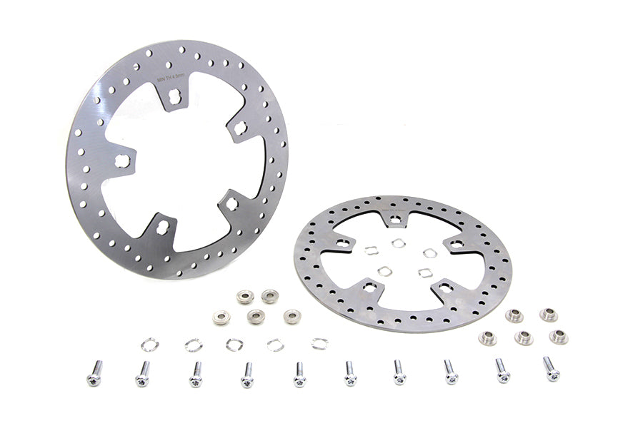 11.8 Drilled Front Brake Disc Set Stainless Steel