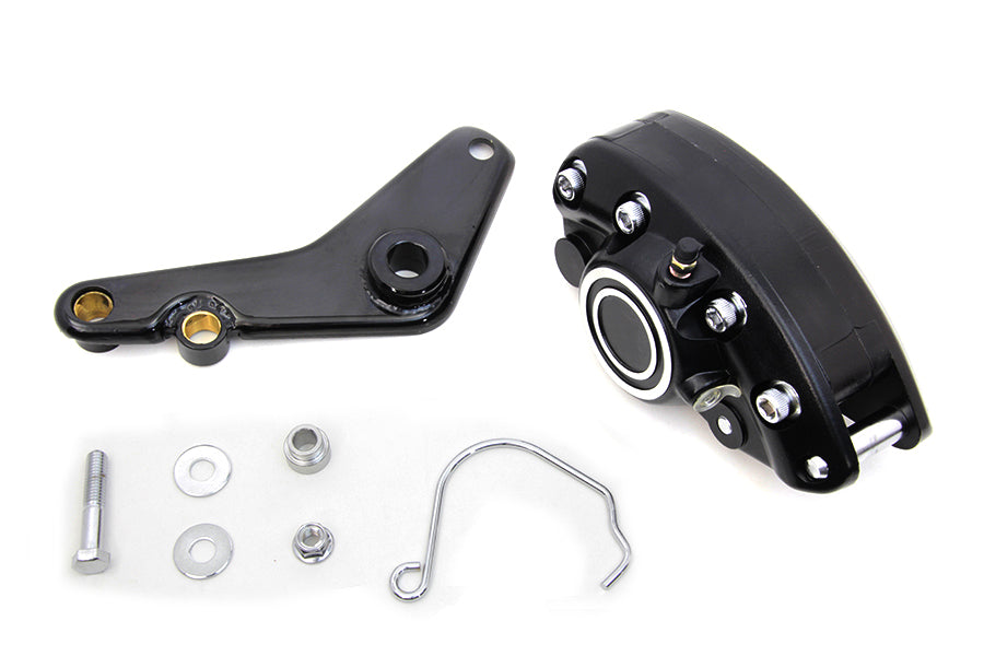 Black 1 Piston Rear Banana Caliper Kit with Bracket