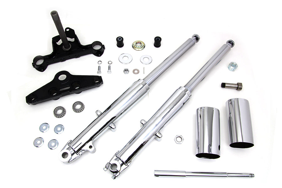 Fork Assembly with Chrome Sliders Left Side Drum Brake