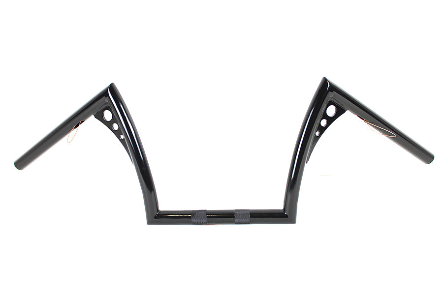 10 Z-Bar Handlebar with Wiring Indents and Holes Black