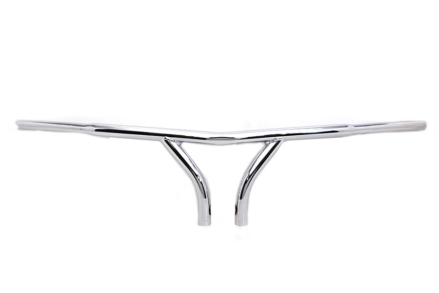 10 Chrome Curved Riser Handlebar with Indents