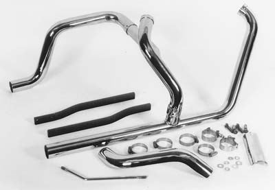 Harley Davidson 1005-99' FLST, FXST Paughco 2:1 Crossover Exhaust Header Set-Chrome