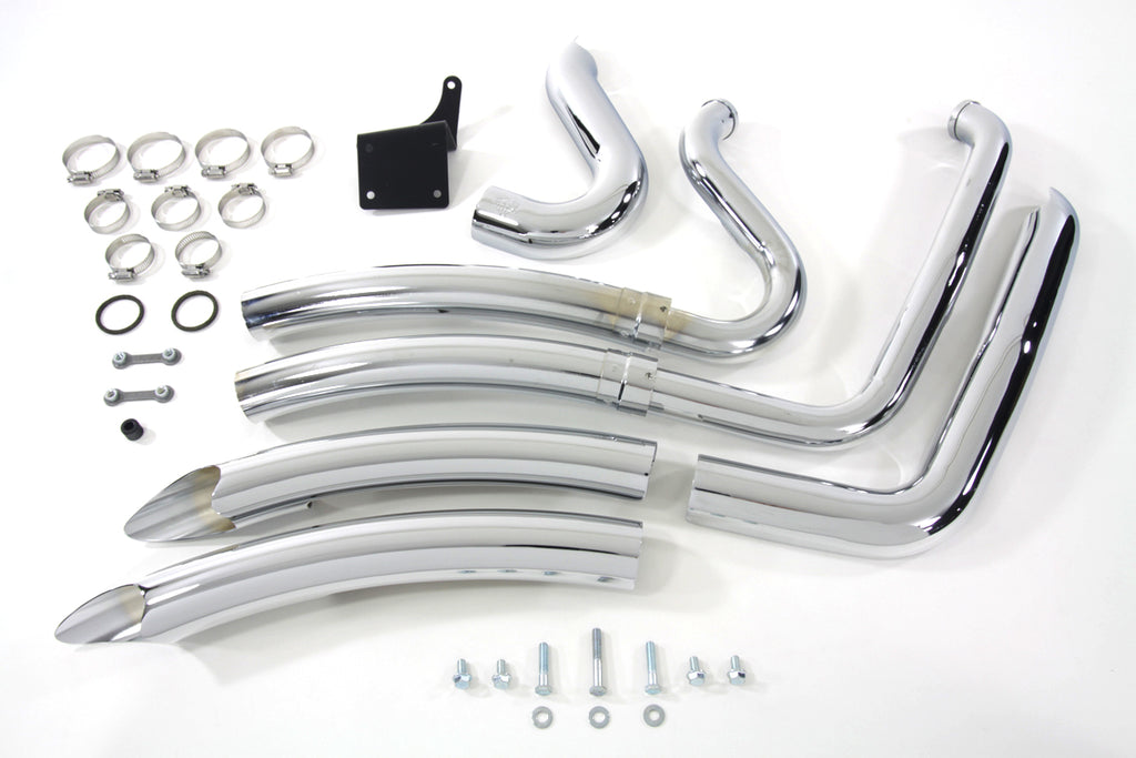 Chrome Exhaust Drag Pipe Set Big Radius