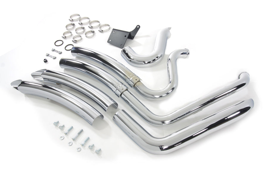 Chrome Exhaust Drag Pipe Set Big Radius