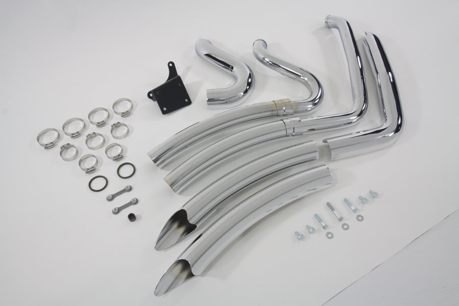 Chrome Exhaust Drag Pipe Set Big Radius