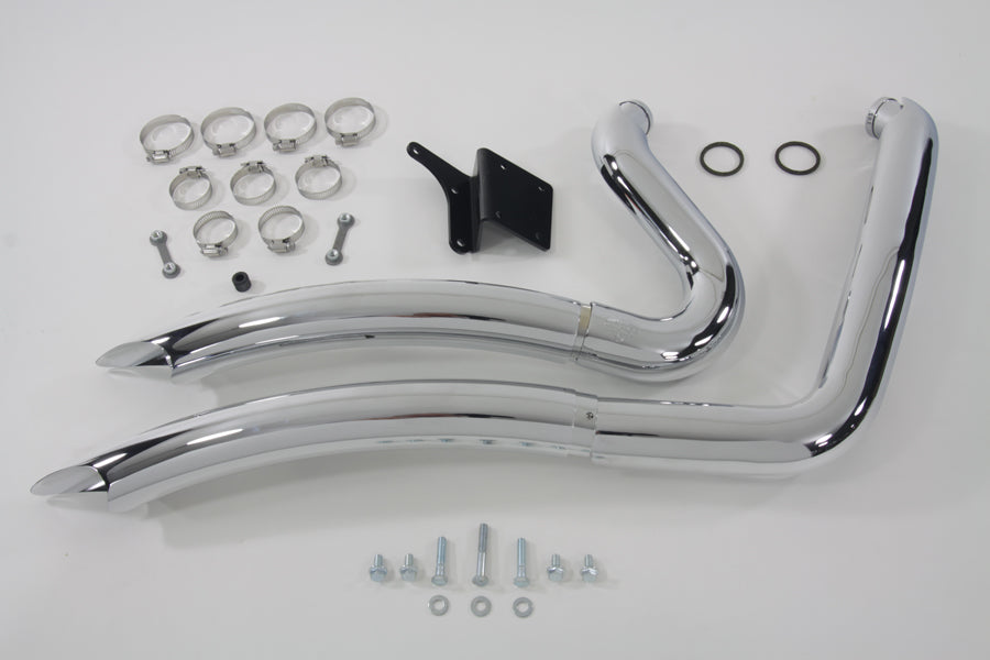 Chrome Exhaust Drag Pipe Set Big Radius