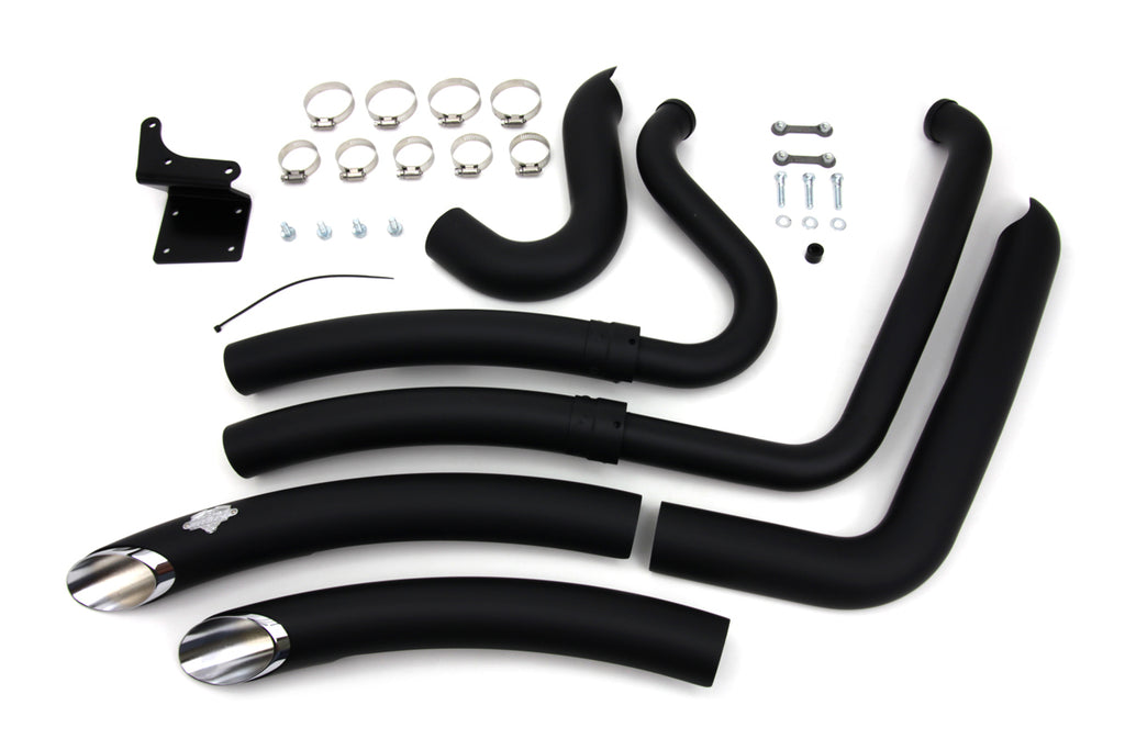 Black Exhaust Drag Pipe Set Big Radius