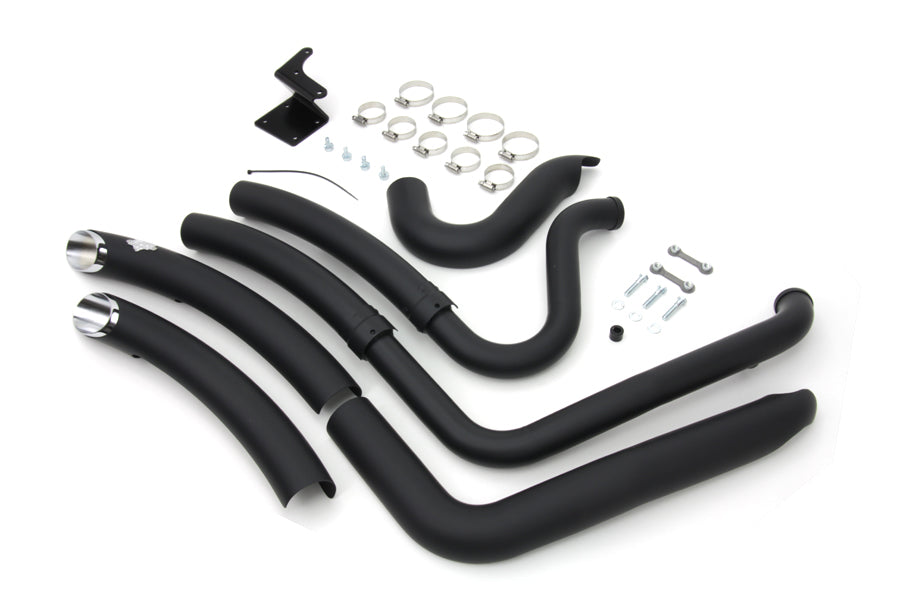 Black Exhaust Drag Pipe Set Big Radius