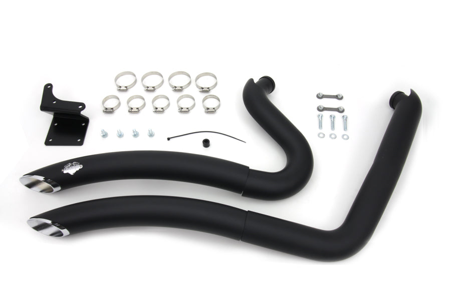 Black Exhaust Drag Pipe Set Big Radius