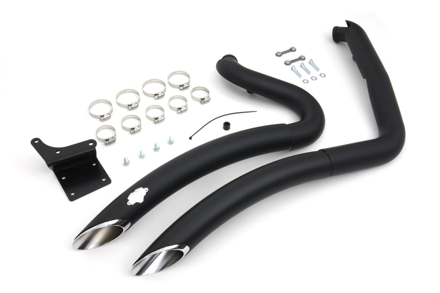 Black Exhaust Drag Pipe Set Big Radius