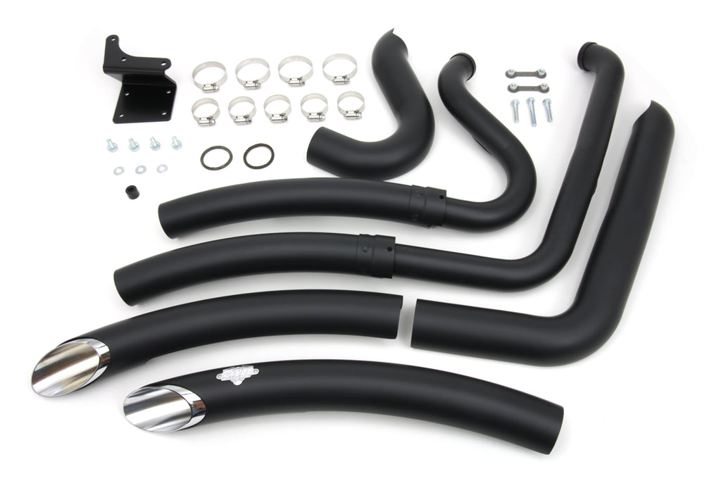 Black Exhaust Drag Pipe Set Big Radius