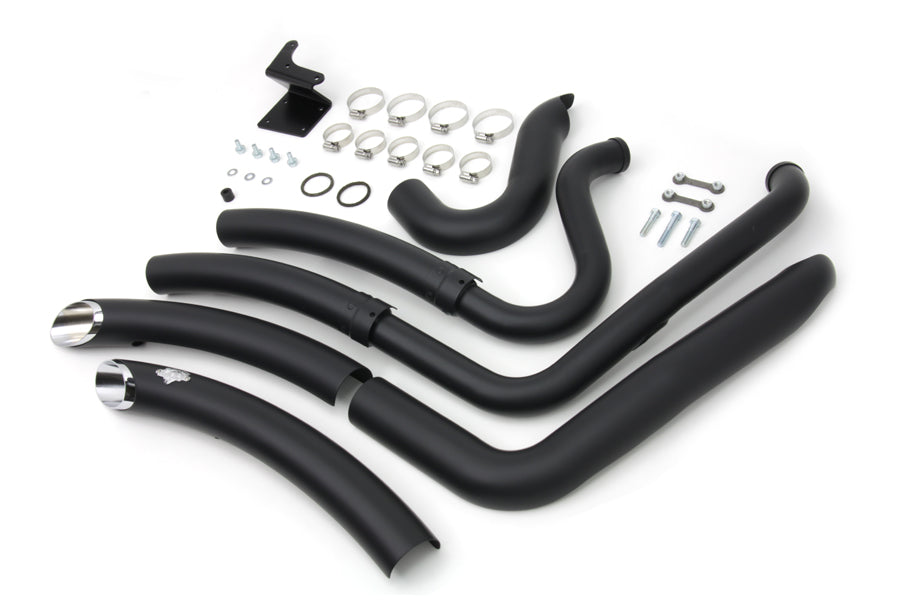 Black Exhaust Drag Pipe Set Big Radius