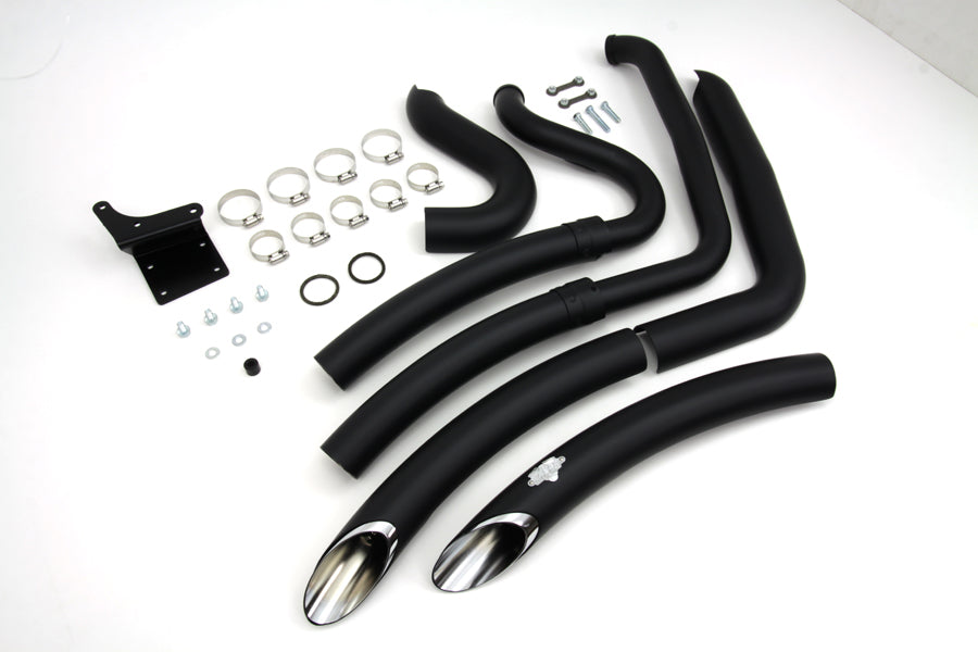 Black Exhaust Drag Pipe Set Big Radius