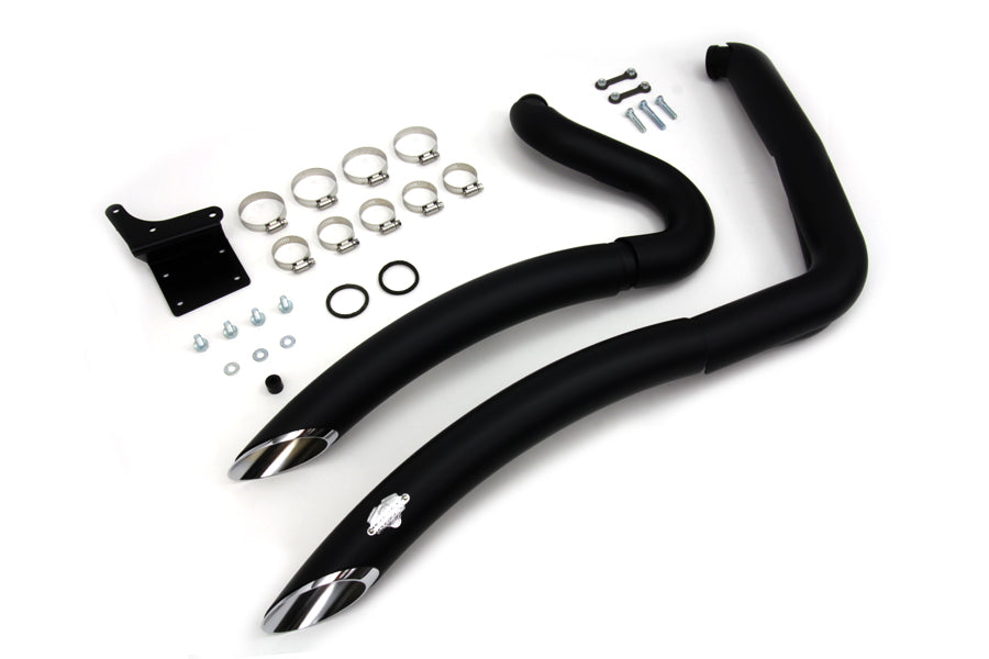 Black Exhaust Drag Pipe Set Big Radius