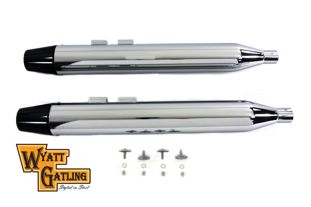 Wyatt Gatling Muffler Set with Black Long Tapered End Tips