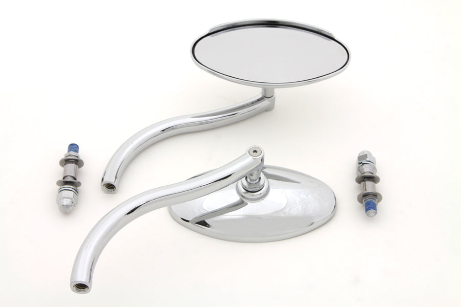 Wyatt Gatling Chrome Oval Mirror Set with Contour Round