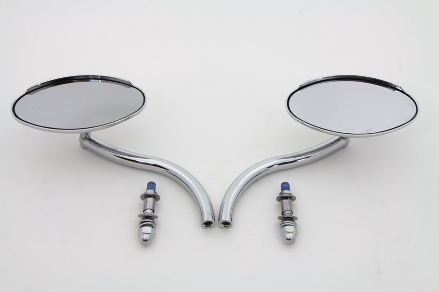 Wyatt Gatling Chrome Oval Mirror Set with Contour Round