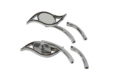 Villain Mirror Set with Curved Stems Chrome