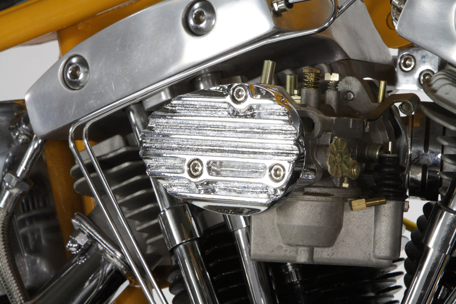 Wyatt Gatling Chrome Finned Carburetor Cover