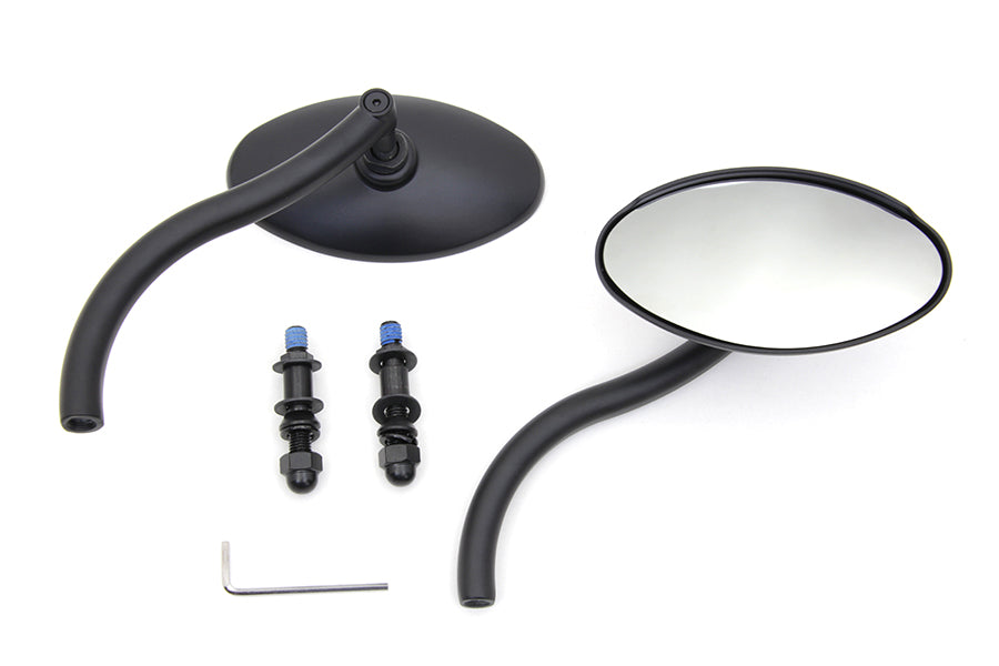 Wyatt Gatling Black Oval Mirror Set with Contour Round Stems