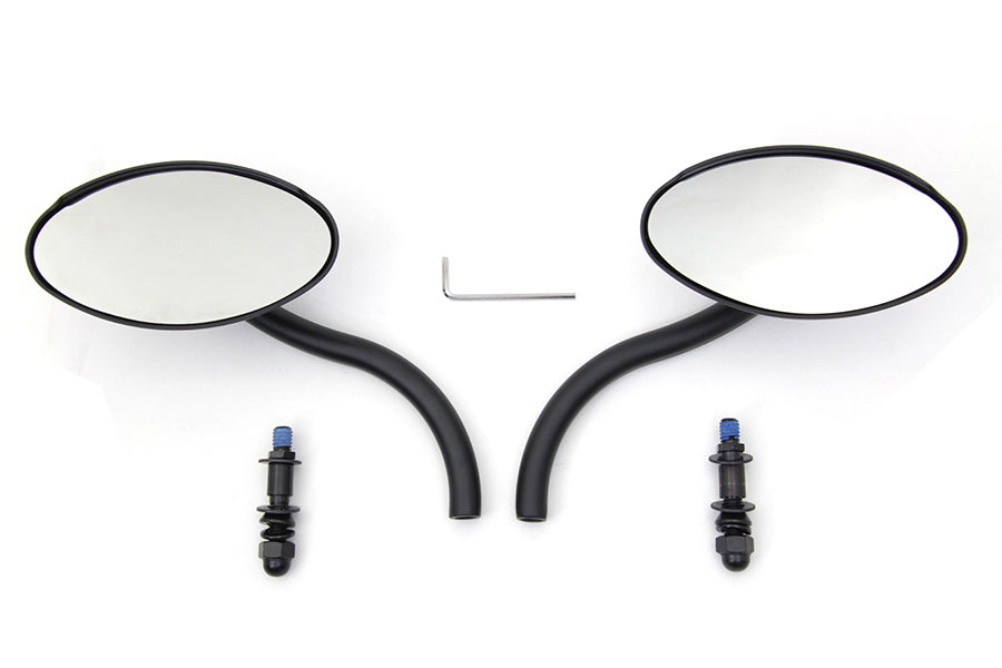 Wyatt Gatling Black Oval Mirror Set with Contour Round Stems