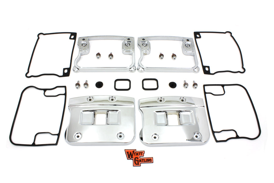 Wyatt Gatling Top Rocker Box Cover and D-Ring Set Chrome