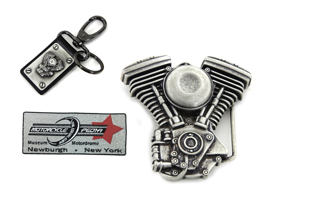 V-Twin Mens Evo Engine Buckle and Fob Set