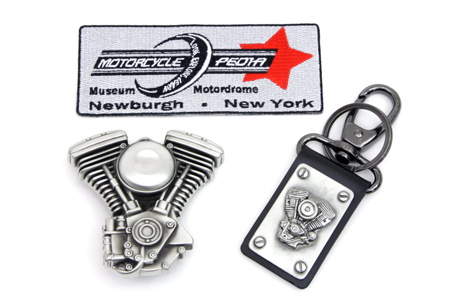 V-Twin Mens Evo Engine Buckle and Fob Set