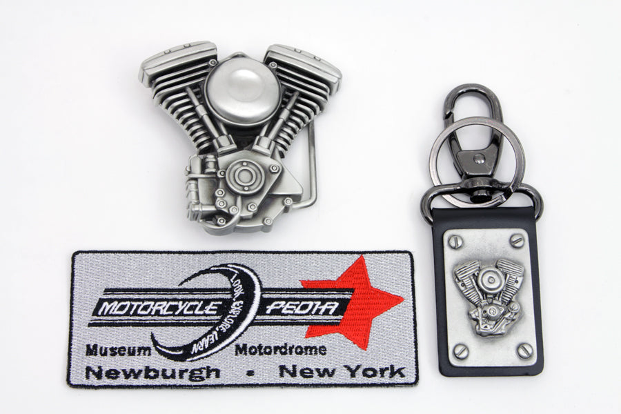 V-Twin Mens Evo Engine Buckle and Fob Set