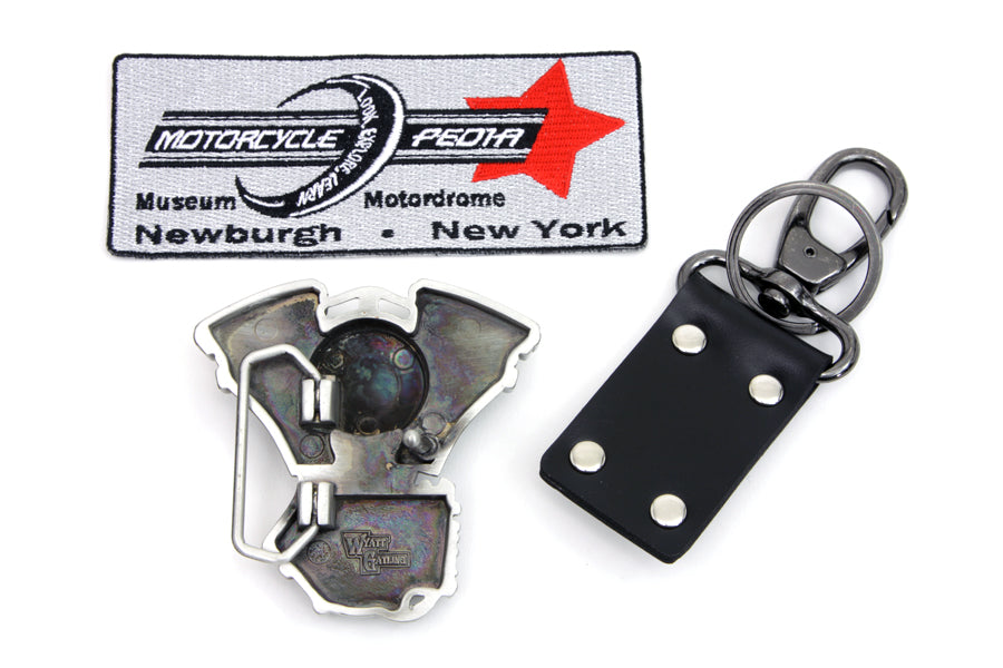 V-Twin Mens Evo Engine Buckle and Fob Set