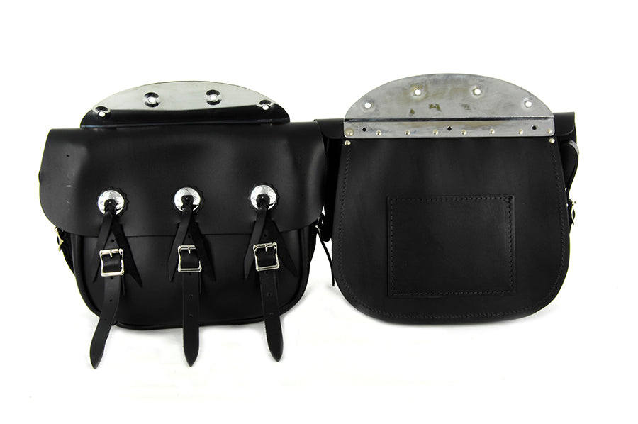 Replica Black Leather Saddlebag Set