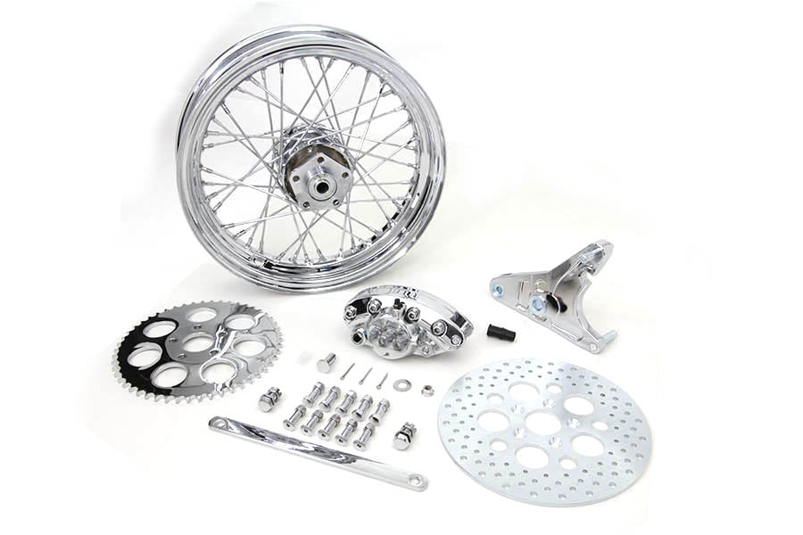 16 x 3.00 Rear Wheel Kit with Caliper Chrome