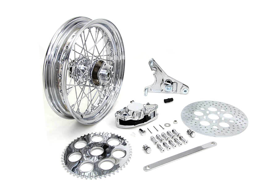 16 x 3.00 Rear Wheel Kit with Caliper Chrome