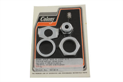 Chrome Rear Axle Nut and Lock Kit