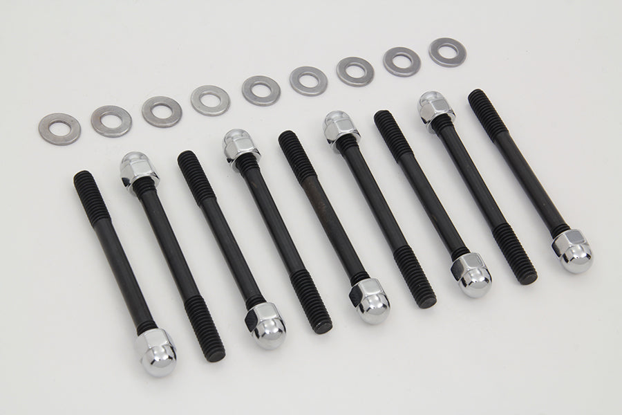 Chrome Engine Case Acorn Bolt Kit