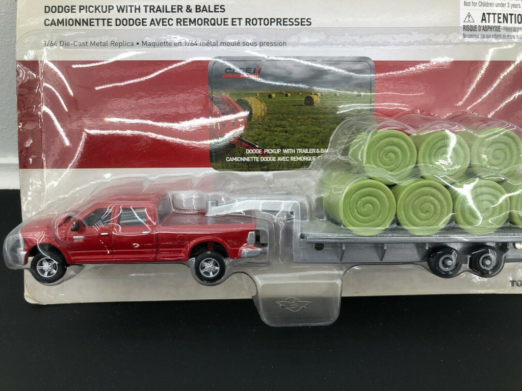 Case IH International Harvester Dodge Truck Trailer Hay Farmer Toy 1/64