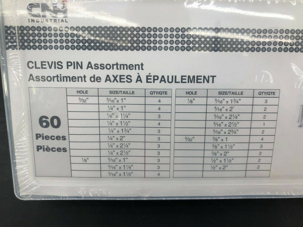 Case IH International 60pc Clevis Pin Cotter Assortment kit- Standard